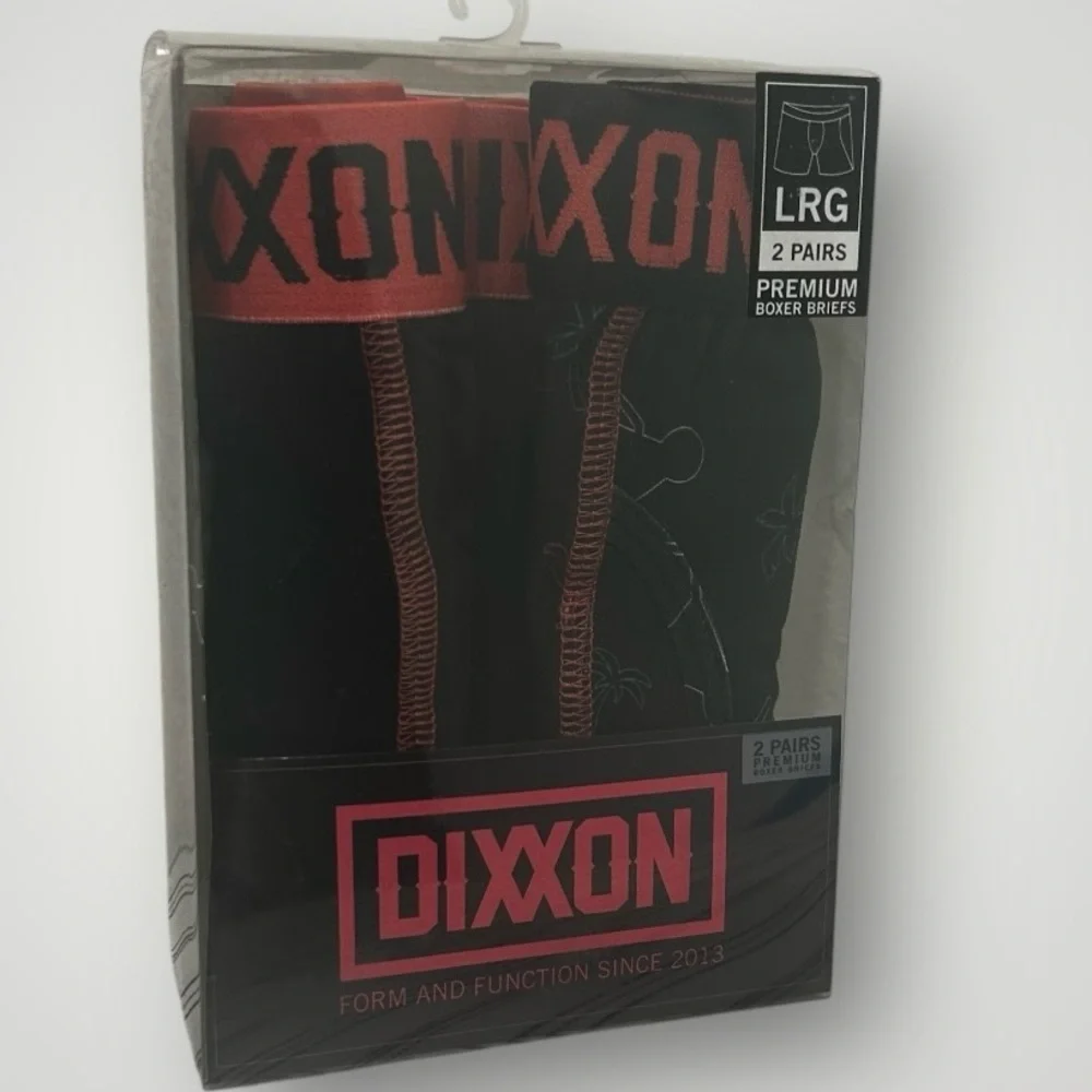 Dixxon Men's 2 pack Two Pair Premium Boxer Briefs Tropical Pattern & Solid L New